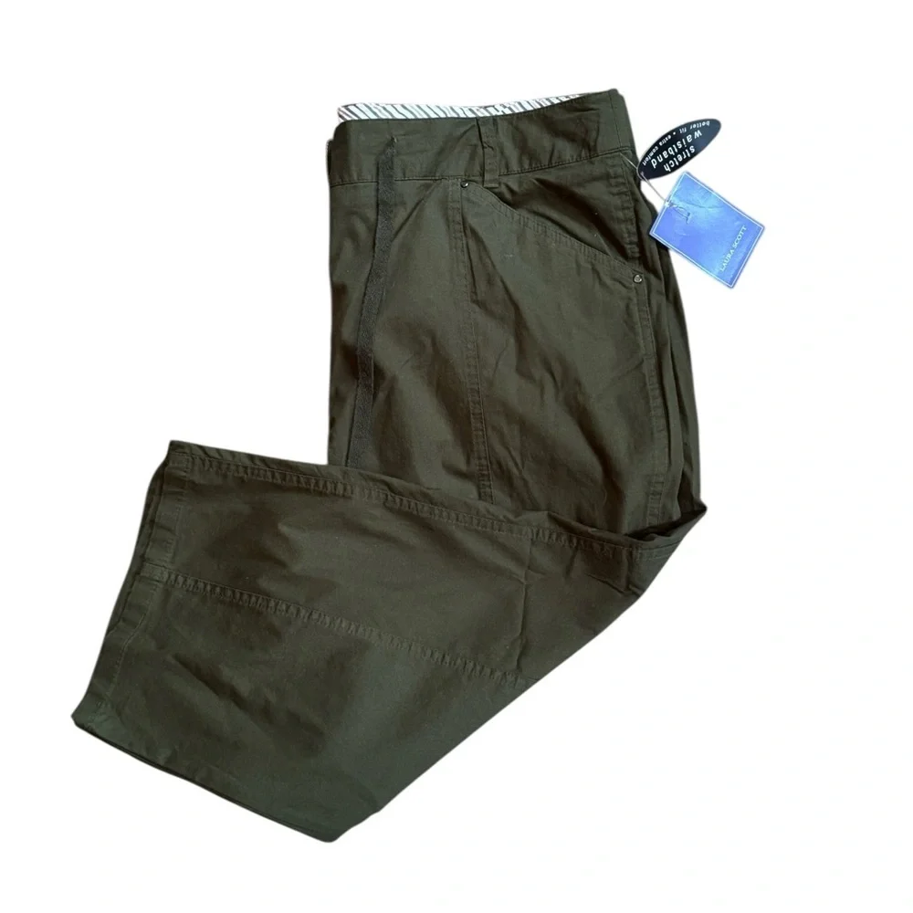 Laura Scott‎ Rifle Green Ankle Cropped Pants